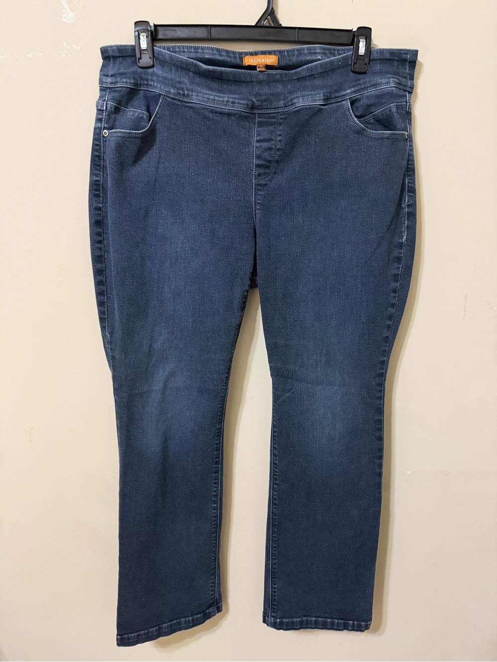Recreation Dark Blue Straight Leg Jeans 16 cotton heavy quality structured euc